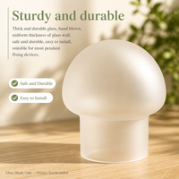 3 finitions disponibles, abat-jour en verre en forme de champignon, verre sodocalcique pour éclairage d'ambiance intérieur