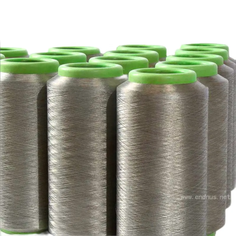 Kalıcı iletken radyasyon koruyucu Anti bakteriyel 40D saf gümüş kaplı naylon Filament elyaf