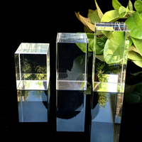 Bloc de cristal transparent personnalisé de haute qualité, gravé au laser 3D, poli, écologique, pour cadeaux promotionnels de mariage