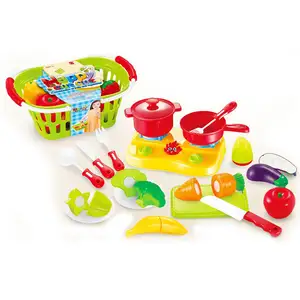 Juego de rol Juego de corte de alimentos de plástico Juego de utensilios de cocina Juego de cocina colorido para niños