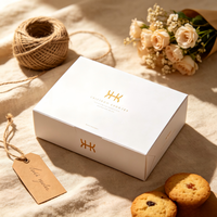 Boîte d'emballage de luxe personnalisée pour biscuits, en papier recyclable, avec fenêtre, pour boulangerie, biscuits au beurre et emballage de snacks