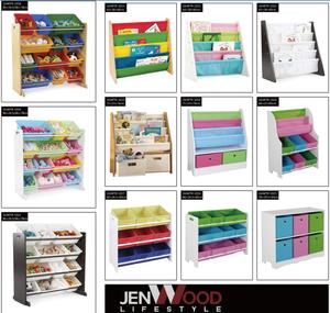 ASTM-organizador de juguetes de tela de madera BSCI para niños, 9 cubos de almacenamiento de tela no tejida, estante de almacenamiento de Juguetes - Product Image 4
