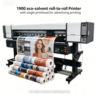 Impresora Eco-Solvente Roll-to-Roll Económica de 1800-1900mm con Cabezal de Impresión Único Automático para Impresión Publicitaria en Blanco