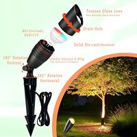 Tuya WiFi RGBCW Smart Garden Light Télécommande Aluminium 12V Changement de couleur IP65 Étanche LED Paysage Projecteurs