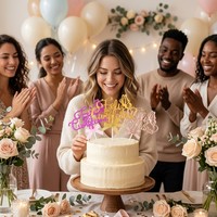 Geburtstagstorten-Dekoration aus Kunststoff für Party-Feiern, Cupcakes, Desserts, Bäckereien, Großhandelslieferant