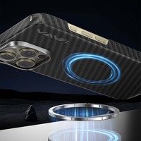 JOYPORODO V-K01 Étui de téléphone de luxe en fibre d'aramide pour iPhone 16 Pro Max Étui magnétique Android pour Huawei P70 Ultra pour Samsung