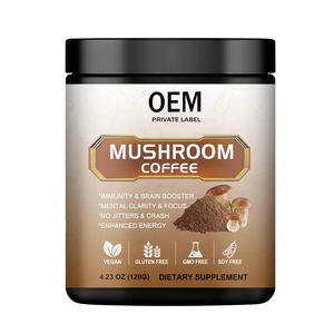 Poudre de café instantanée biologique OEM ODM pour adultes, enrichie en extrait de Reishi et de Crinière de lion, stimulant cérébral - Product Image 1