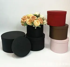 Оптовая продажа, круглая картонная коробка для украшения цветов, Цветочная коробка для флористов, упаковочная коробка для материалов «сделай сам»