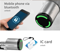 Serrure de porte intelligente numérique à cylindre européen étanche IP67 avec option clavier Tuya TTlock WK3/2, carte et NFC pour téléphone