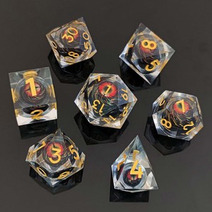 Jeu de société de rôle DND Dragon Dungeon pour dés Dragon Eye avec noyau liquide mobile, polyédrique 16 mm, D20, facettes multiples, designs personnalisés - Product Image 1