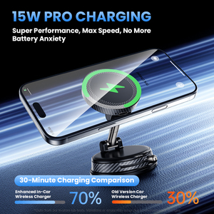 Nouveauté 2026 N52 Chargeur de voiture sans fil 15W à adsorption magnétique puissante et rotation mains-libres pour cuir - Product Image 2