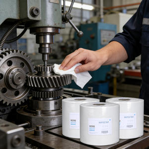 WIPESTAR Rouleaux de lingettes industrielles jetables de grande taille 23*34cm, 500 pièces, en blanc, utilisation prolongée, chiffons de nettoyage - Product Image 3