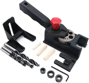 38Pcs Wood Dowel Hole Drilling Guider Jig Drill Bit Kit dowelling jig for furniture With 6 8 10mm Drill Bits Pocket Hole Jig 1pc
