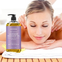 Huile de massage corporelle biologique naturelle en gros, marque privée, à la lavande, relaxante, anti-cellulite