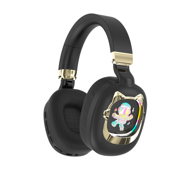 Kids Bluetooth Headphones with Cat Ear Design Wireless Over-Ear Headphones with TF Card and Mic Kids Headphones Travel Use