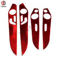 Autocollant de couverture de panneau de porte intérieur en Fiber de carbone véritable garnitures de protection accessoires automobiles pour Mercedes Benz W205 GLC W205 C200 C300
