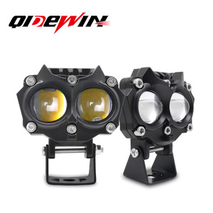 Qideguan Dual-Color Motorcycle <b>Spotlight</b> 12V LED White Yellow Flashing IP67 Auxiliary Light For Electric Vehicles And - Product Image 4