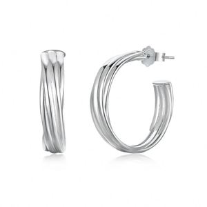Dylam New Arrival <b>Fine</b> Fashion Accessories Jewelry Women S925 Silver 18K Gold Plated Twisted Line <b>Stud</b> <b>Earrings</b> - Product Image 1