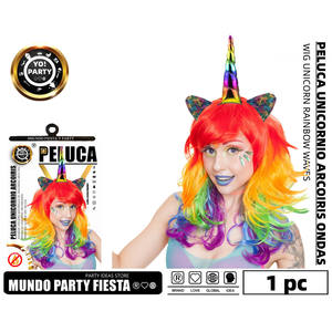 Unicorno onde arcobaleno #32525 parrucca extension capelli umani - Product Image 1