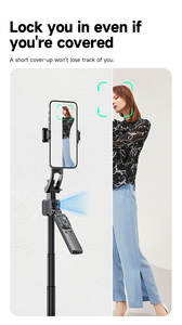 Perche à selfie TT07 tout-en-un avec trépied à ouverture automatique, télécommande magnétique avec suivi du visage, tige super longue de 1,76 m pour téléphone - Product Image 6