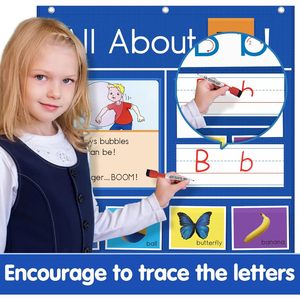 Tablero de Letras con Bolsillos para Actividades de Aprendizaje, para Niños de 4 a 6 Años, Tarjetas Educativas de Cartón - Product Image 6