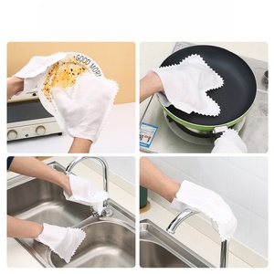 Gants et mitaines de dépoussiérage réutilisables en microfibre blanche douce, tissu artisanal double face pour essuyages et dépoussiérage - Product Image 3
