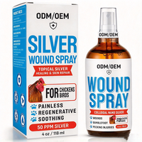 Spray de soin pour la peau des volailles OEM, spray topique au nano-argent colloïdal pour l'entretien de la peau des poulets et des oiseaux