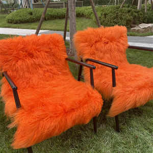 <span class=keywords><strong>Chaise</strong></span> en fourrure tibétaine mongole véritable pour la décoration de la maison - Product Image 6