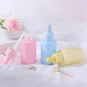 Flacon compte-gouttes en verre d'huile essentielle vide mat de 30ml de couleur personnalisée pour les soins de la peau des cheveux Surface de sérigraphie en forme de cylindre - Product Image 6