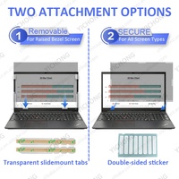 Filtre d'écran de confidentialité anti-choc 15,6 pouces 16:9 pour ordinateur portable Lenovo, anti-reflets, anti-espionnage, protection contre la lumière bleue