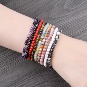 4mm Natural Amethyst Stone <strong>Bracelet</strong> Rose Quartz Sodolite <strong>Beaded</strong> <strong>Bracelet</strong> Elastic Positive Energy Healing <strong>Bracelet</strong> Jewelry Unisex - Product Image 2