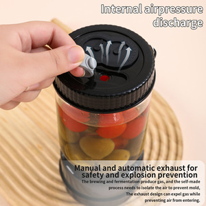 Barattolo in Vetro per Sottaceti con Forchetta, Contenitore Ermetico per Alimenti con Separazione Umido/Secco, per Fermentazione in Cucina - Product Image 3