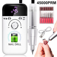 LIMEGRIL DMJ-V6 Outil de manucure professionnel portable 45000 tr/min Perceuse à ongles électrique sans balais Dissolvant de vernis à ongles Fabriqué en matériau durable