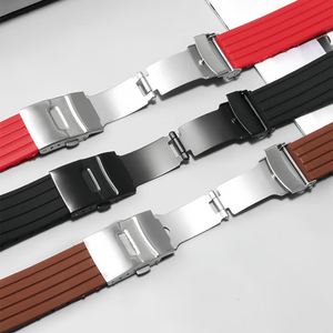 Bracelet de montre en silicone coloré original pour montre à quartz, montres automatiques, boucle en acier inoxydable 24 mm - Product Image 2