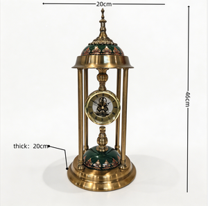 European Style Vintage Premium <strong>Desk</strong> <strong>Clock</strong> Metal Table <strong>Desk</strong> <strong>Clock</strong> Table <strong>Clock</strong> and Candle Holder Set for Home Office Decorative - Product Image 6