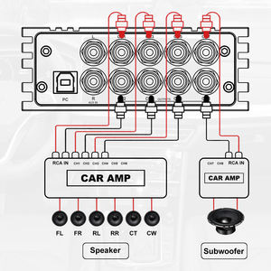 AudioWinner S68.6D Amplificateur de puissance audio professionnel pour voiture Classe D Télécommande LCD Égaliseurs 2 canaux Crossovers - Product Image 6