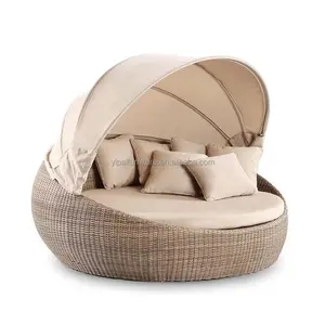 מדף כסא חיצוני בריכת ריהוט קש ספה חוף שמש מיטת עם חופה ביצה בצורת כדור ביצה בצורת כיסא מקורה חיצוני