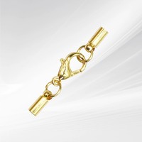 Clip de Poids Rond Transparent Plaqué Cuivre avec Chaîne d'Extension et Fermoir pour la Fabrication de Bracelets