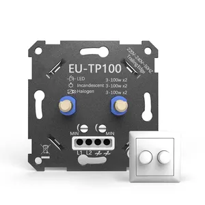 Interruptor rotativo e botão de pressão da ue, interruptor com regulação do fluxo saa, 2 luzes led de trilha, interruptor com dimmer, caixa de papelão de 220v, 3 anos, 3 anos