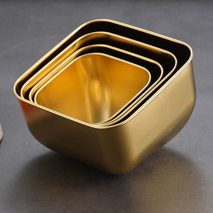 Stainless Steel Bowls Square Stackable For Commercial Use In Korean BBQ And Hot Pot Restaurants Holding Vegetables Leafy Greens - Product Image 3