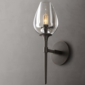 Applique Murale en Métal Noir Mat, Style Industriel Moderne, pour Chevet, <span class=keywords><strong>Salle</strong></span> <span class=keywords><strong>de</strong></span> <span class=keywords><strong>Bain</strong></span>, Coiffeuse, Hôtel, Villa - Product Image 1