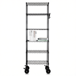 Estante de Almacenamiento de Herramientas de Acero al Carbono Negro con Ruedas y Ensamblaje Reemplazable para Organización de Taller - Product Image 1