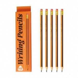 Lot de crayons hexagonaux en plastique personnalisables avec logo, 7 pouces, pour la rentrée scolaire, cadeau promotionnel, dureté HB, avec gomme - Product Image 1