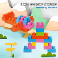 Jouets éducatifs précoces pour enfants, ensemble de briques de construction, 60 pièces, ensemble de blocs de construction en plastique pour enfants