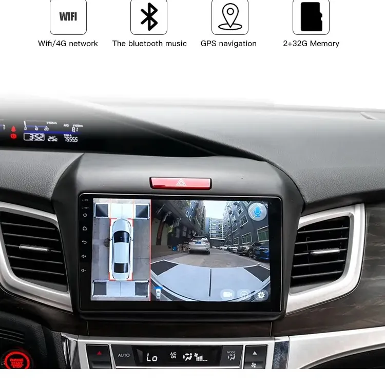 Ön arka çift kaydedici 2 yollu kameralar 3D Android 10 IPS ekran 9 inç 2 + 32G DPS Carplay navigasyon sistemi araç DVD oynatıcı oyuncu