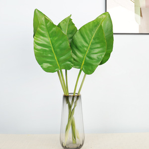 Paquete de varias piezas de hojas de Ave del Paraíso simuladas, decoración de boda de alta simulación, planta artificial, follaje verde - Product Image 1