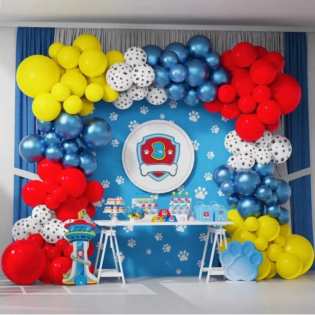 Köpekler pençe inek noktalar kaplan şerit leopar baskı şerit karikatür lateks balonlar dekorasyon toptan çocuklar doğum günü bölüm