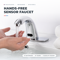 Robinet de lavabo intelligent à capteur inductif personnalisé, robinet automatique infrarouge pour toilettes publiques et hôtellerie