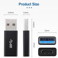 ULT-unite Adaptor USB 3.0 Tipe A ke Tipe C Berkualitas Tinggi 10Gbps, Konverter Adaptor USB A Male ke USB C Female