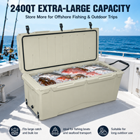 Glacière rigide de grande capacité 240QT, isotherme, en LLDPE rotomoulé, pour aliments et pêche